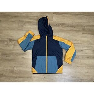 Columbia Youth Fleece Lined Hooded Sz S 8 Windbreaker Rain Jacket Kids black